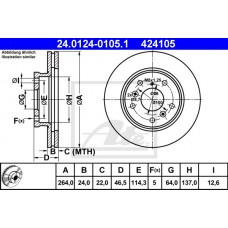 Δισκόπλακες MAZDA 626 1987 - 1992 ( GD ) ATE 24.0124-0105.1