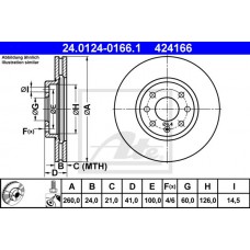 Δισκόπλακες OPEL CORSA 2000 - 2004 ( C ) ATE 24.0124-0166.1