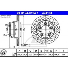 Δισκόπλακες PORSCHE BOXSTER 2003 - 2004 ( 986 ) ATE 24.0124-0194.1