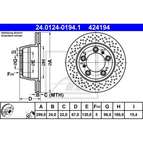 Δισκόπλακες PORSCHE BOXSTER 2003 - 2004 ( 986 ) ATE 24.0124-0194.1