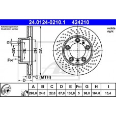 Δισκόπλακες PORSCHE BOXSTER 2005 - 2009 ( 987 ) ATE 24.0124-0210.1