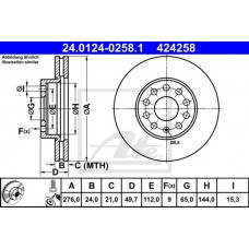 Δισκόπλακες SEAT LEON 2013 - 2016 ATE 24.0124-0258.1