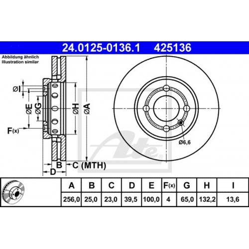 Δισκόπλακες VW LUPO 1998 - 2005 ( 6X1 - 6E1 ) ATE 24.0125-0136.1