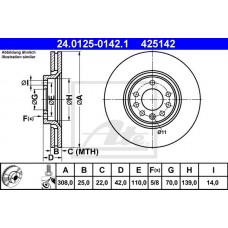 Δισκόπλακες OPEL CORSA 2006 - 2011 ( D ) ATE 24.0125-0142.1