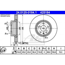 Δισκόπλακες AUDI A4 2008 - 2011 ( 8K ) ATE 24.0125-0184.1