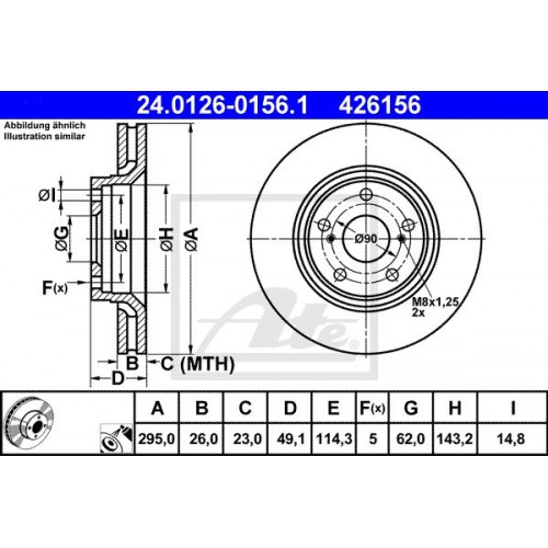 Δισκόπλακες TOYOTA AVENSIS 2009 - 2012 ( T270 ) ATE 24.0126-0156.1