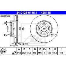 Δισκόπλακες ATE 24.0128-0115.1