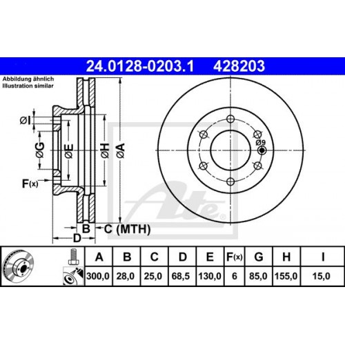 Δισκόπλακες MERCEDES SPRINTER 2006 - 2013 ( 906 ) ATE 24.0128-0203.1 Δισκόπλακες MERCEDES SPRINTER 2006 - 2013 ( 906 ) ATE 24.0128-0203.1