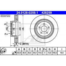 Δισκόπλακες JEEP CHEROKEE 2008 - 2013 ( KK ) ATE 24