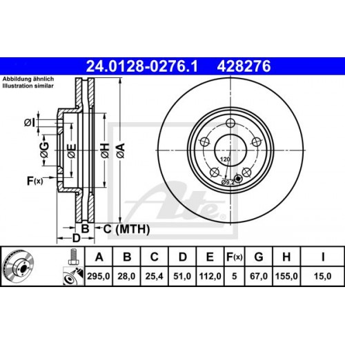 Δισκόπλακες MERCEDES A CLASS 2012 - 2015 ( W176 ) ATE 24