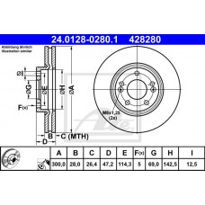 Δισκόπλακες KIA SPORTAGE 2004 - 2008 ( JE ) ATE 24