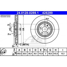 Δισκόπλακες PORSCHE MACAN 2014 - ATE 24