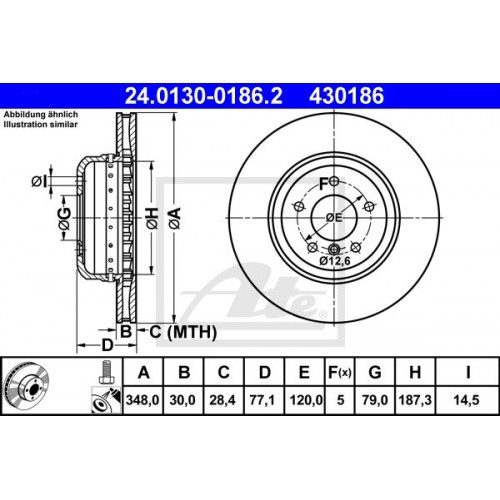 Δισκόπλακες BMW 5 Series 2003 - 2007 ( E60/1 ) ATE 24.0130-0186.2