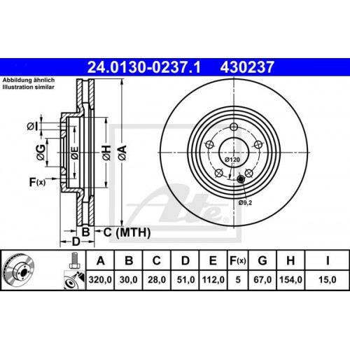 Δισκόπλακες MERCEDES A CLASS 2012 - 2015 ( W176 ) ATE 24 Δισκόπλακες MERCEDES A CLASS 2012 - 2015 ( W176 ) ATE 24
