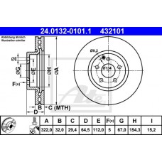 Δισκόπλακες MERCEDES C CLASS 2007 - 2011 ( W204 ) ATE 24.0132-0101.1