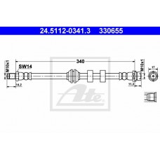 Μαρκούτσια Φρενων FORD FOCUS 2002 - 2004 ( MK1B ) ATE 24.5112-0341.3