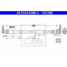 Μαρκούτσια Φρενων MERCEDES E CLASS 2002 - 2006 ( W211 ) ATE 24.5123-0380.3