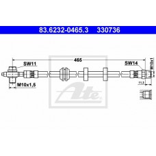 Μαρκούτσια Φρενων VW GOLF 1992 - 1998 ( Mk3 ) ATE 83.6232-0465.3