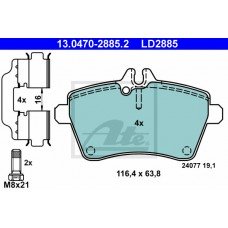 Τακάκια Σετ MERCEDES A CLASS 2004 - 2008 ( W169 ) ATE 13.0470-2885.2