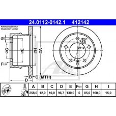 Δισκόπλακες MERCEDES SPRINTER 1995 - 2000 ( 901 ) ( 902 ) ( 903 ) ATE 24.0112-0142.1