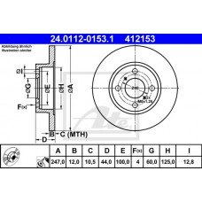 Δισκόπλακες OPEL AGILA 2003 - 2007 ATE 24.0112-0153.1