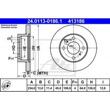 Δισκόπλακες MITSUBISHI LANCER 1992 - 1995 ( CB ) ATE 24.0113-0186.1