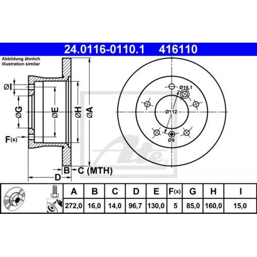 Δισκόπλακες MERCEDES G CLASS 1990 - ( W461 ) ATE 24.0116-0110.1 Δισκόπλακες MERCEDES G CLASS 1990 - ( W461 ) ATE 24.0116-0110.1