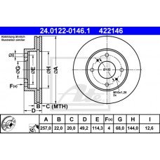 Δισκόπλακες NISSAN ALMERA 2000 - 2002 ( N16 ) ATE 24.0122-0146.1