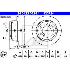 Δισκόπλακες MITSUBISHI PAJERO 2000 - 2002 ATE 24.0122-0724.1