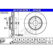 Δισκόπλακες NISSAN TIIDA 2007 - 2011 ( C11 ) ATE 24.0124-0238.1