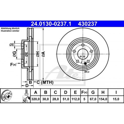 Δισκόπλακες MERCEDES A CLASS 2012 - 2015 ( W176 ) ATE 24