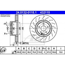 Δισκόπλακες MERCEDES S CLASS 1998 - 2002 ( W220 ) ATE 24.0132-0115.1