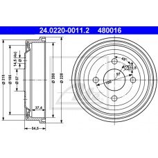 Ταμπούρο OPEL KADETT 1984 - 1994 ( E ) ATE 24.0220-0011.2