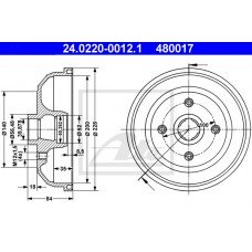 Ταμπούρο OPEL CORSA 1985 - 1990 ( A ) ATE 24.0220-0012.1