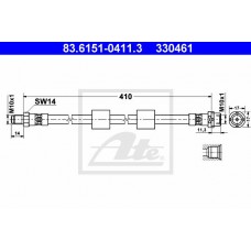 Μαρκούτσια Φρενων BMW 5 Series 2000 - 2003 ( E39 F/L ) ATE 83.6151-0411.3