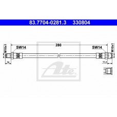 Μαρκούτσια Φρενων MERCEDES C CLASS 1993 - 1995 ( W202 ) ATE 83.7704-0281.3