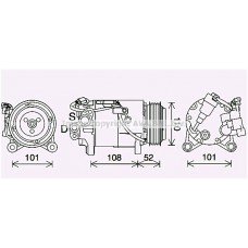Συμπιεστής A/C (Κομπρέσορας) MINI COOPER 2014 - 2018 AVA QUALITY COOLING BWK567