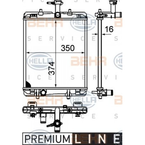 Ψυγείο Νερού PEUGEOT 107 2006 - 2009 BEHR 027806305