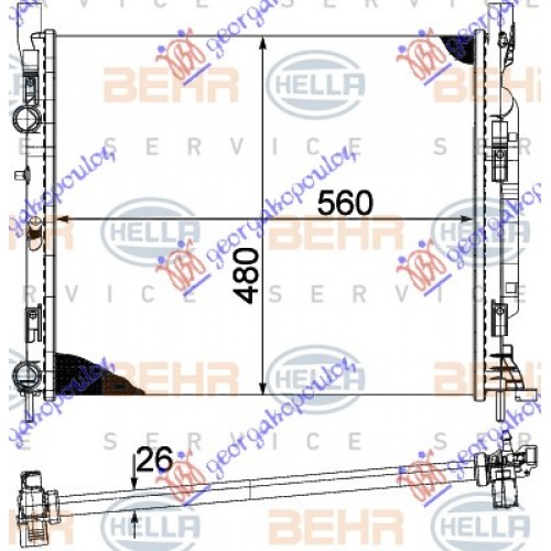 Ψυγείο Νερού RENAULT KANGOO 2009 - 2013 ( KW ) BE BOP BEHR 078406315