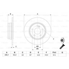 Δισκόπλακες MERCEDES C CLASS 2000 - 2003 ( W203 ) BOSCH 0 986 478 626
