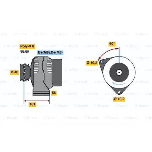 Δυναμό/Εναλλάκτης MERCEDES C CLASS 1993 - 1995 ( W202 ) BOSCH 0 123 320 044