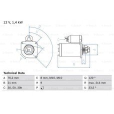 Μίζα BMW X3 2004 - 2007 ( Ε83 ) BOSCH 0 986 017 110