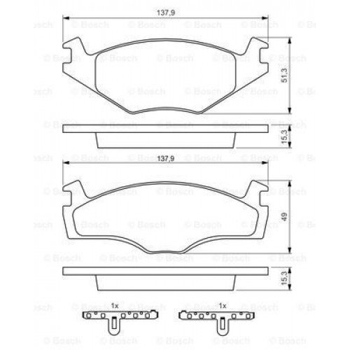 Τακάκια Σετ VW GOLF 1984 - 1992 ( Mk2 ) BOSCH 0 986 468 871