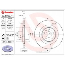 Δισκόπλακες AUDI A4 2008 - 2011 ( 8K ) BREMBO 09.B969.11