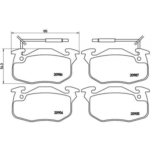 Τακάκια Σετ PEUGEOT 205 1983 - 1992 ( 741 ) BREMBO P 68 010