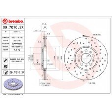 Δισκόπλακες VW NEW BEETLE 2005 - 2011 ( 9C1 ) BREMBO 09.7010.2X