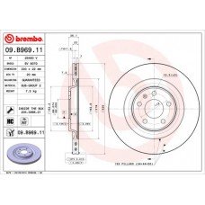 Δισκόπλακες AUDI A4 2008 - 2011 ( 8K ) BREMBO 09.B969.11