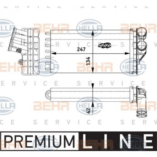 Ψυγείο Καλοριφέρ PEUGEOT 307 2001 - 2005 ( 3A ) ( 3C ) HELLA 8FH 351 311-261