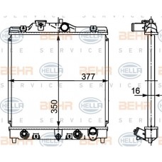 Ψυγείο Νερού HONDA CIVIC 1992 - 1995 ( EG / H / J ) HELLA 8MK 376 719-781