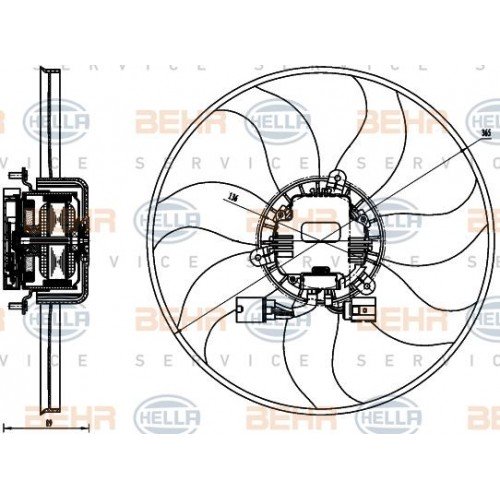 Βεντιλατέρ A/C VW GOLF 2004 - 2008 ( Mk5 ) HELLA 8EW 351 040-071